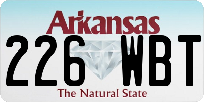 AR license plate 226WBT