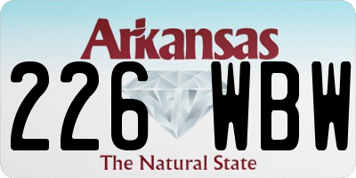 AR license plate 226WBW