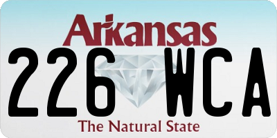 AR license plate 226WCA
