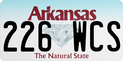 AR license plate 226WCS