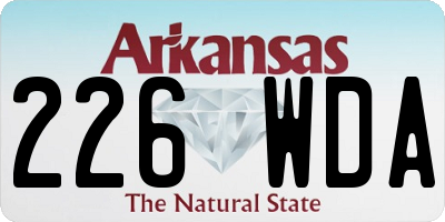 AR license plate 226WDA