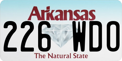 AR license plate 226WDO