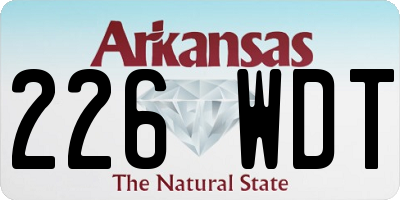 AR license plate 226WDT