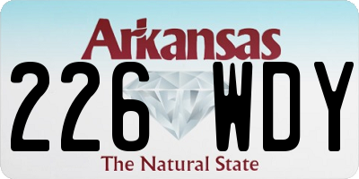 AR license plate 226WDY