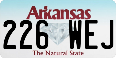 AR license plate 226WEJ