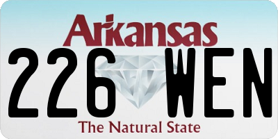AR license plate 226WEN