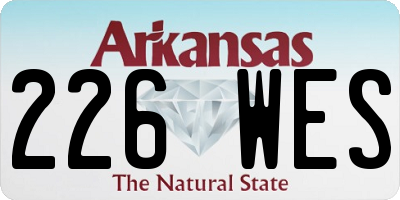 AR license plate 226WES