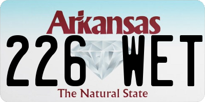AR license plate 226WET