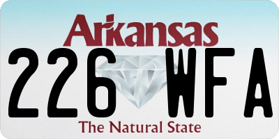 AR license plate 226WFA