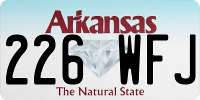 AR license plate 226WFJ