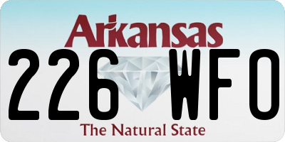 AR license plate 226WFO