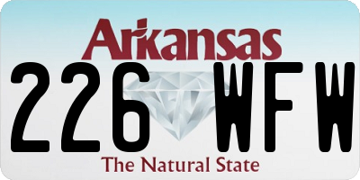 AR license plate 226WFW