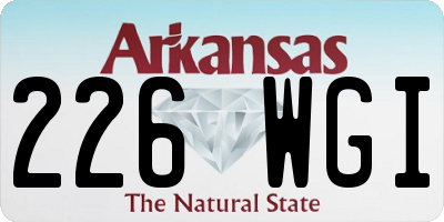 AR license plate 226WGI
