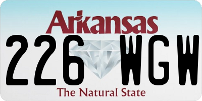 AR license plate 226WGW