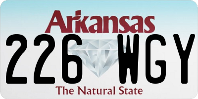 AR license plate 226WGY