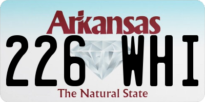 AR license plate 226WHI