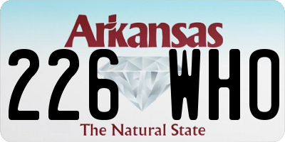 AR license plate 226WHO
