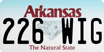 AR license plate 226WIG