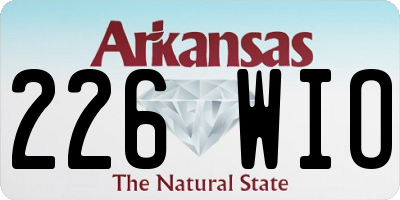 AR license plate 226WIO