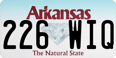 AR license plate 226WIQ