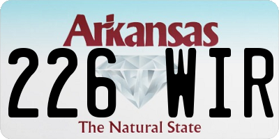 AR license plate 226WIR