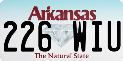 AR license plate 226WIU