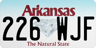 AR license plate 226WJF