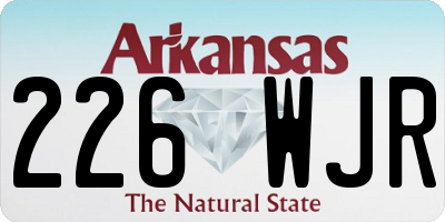 AR license plate 226WJR