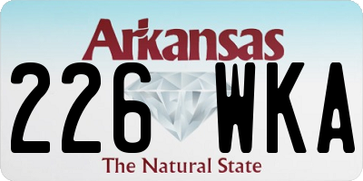 AR license plate 226WKA