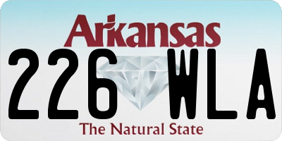 AR license plate 226WLA