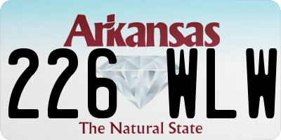 AR license plate 226WLW