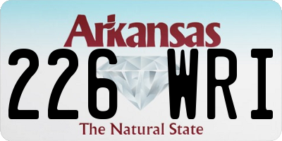 AR license plate 226WRI