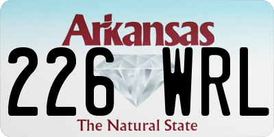 AR license plate 226WRL