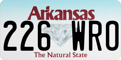 AR license plate 226WRO