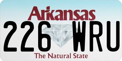 AR license plate 226WRU
