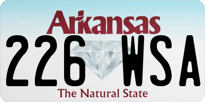 AR license plate 226WSA