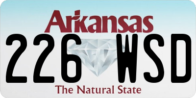 AR license plate 226WSD