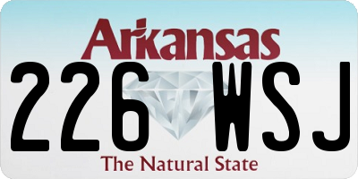 AR license plate 226WSJ
