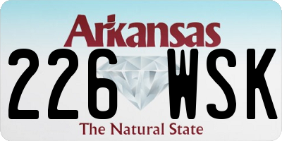 AR license plate 226WSK