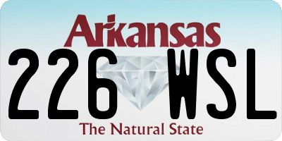 AR license plate 226WSL