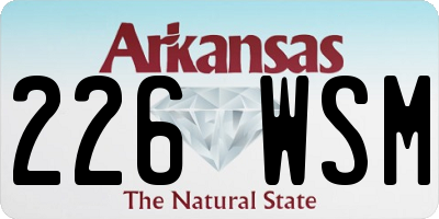 AR license plate 226WSM