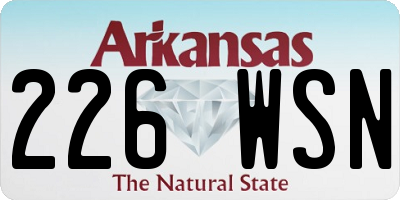 AR license plate 226WSN