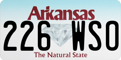 AR license plate 226WSO