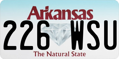 AR license plate 226WSU