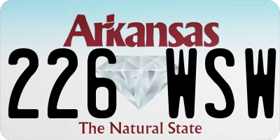 AR license plate 226WSW