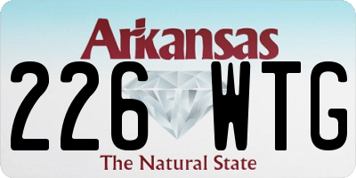 AR license plate 226WTG