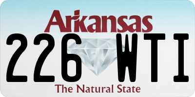 AR license plate 226WTI