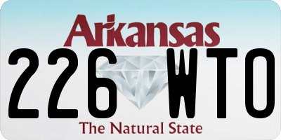 AR license plate 226WTO