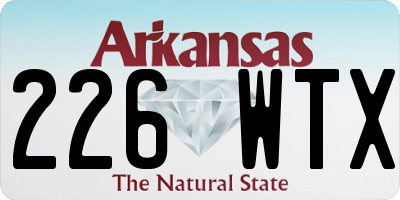 AR license plate 226WTX