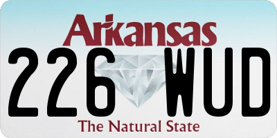 AR license plate 226WUD